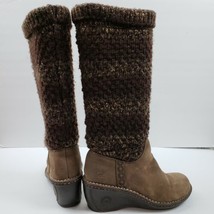 Ugg Boots 1938 Cresthaven Knit Shaft Brown Sweater Wedge Heel Sz US 6 Fa... - £45.55 GBP