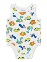 Garanimals Baby Boys White Dinos Tank Top Bodysuit Size 3-6 Months - £13.30 GBP