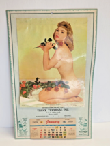 Original Vintage Pinup Calendar 1959 Harrisburg Truck Terminal Virginia 16&quot; x 9&quot; - £101.23 GBP