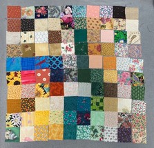 100 Precut 2&quot; Fabric Squares Assorted Patterns &amp; Colors Quilting &amp; Sewing Suppli - £6.59 GBP