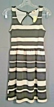 One Clothing Sheath Dress Black White Striped Sleeveless Open Back Women... - $16.82