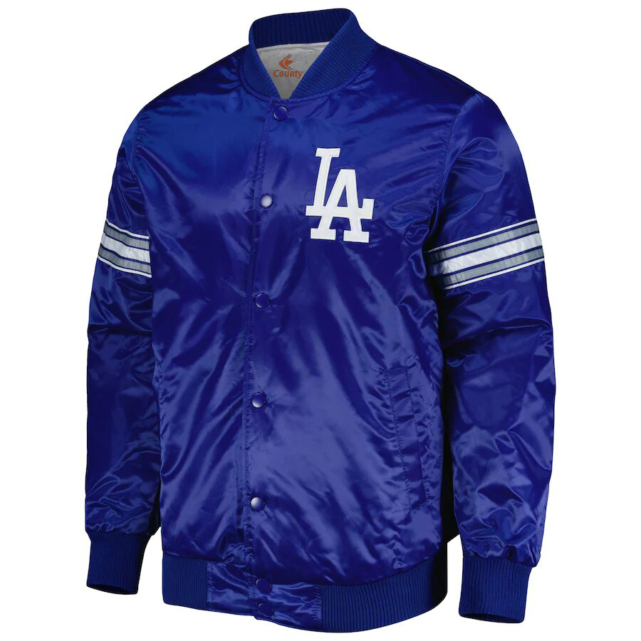 MLB Los Angeles Dodgers Vintage80's Blue Satin Baseball Varsity Letterman Jacket