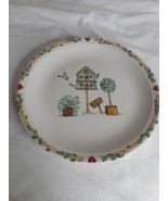 Vintage Lot of 4 Thomson Pottery Birdhouse Topiary Dinner Plates #1 - $111.98