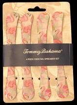 Tommy Bahama Flamingo 4 Pc Cheese Cocktail Spreader Knives Charcuterie Board - £36.95 GBP