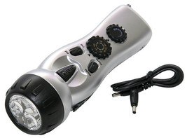 Dynamo Flashlight with Am/Fm Radio, Siren, and Cell Phone Charger - $770.12 MXN