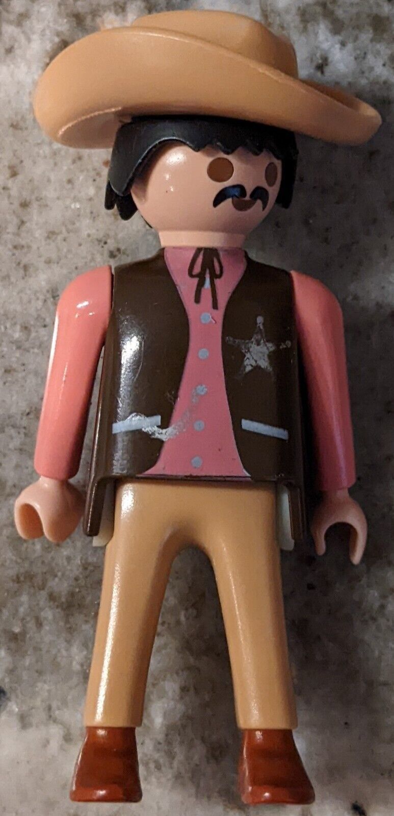 Primary image for Rare Vintage Playmobil Sheriff W/ Cowboy Hat From Blister Pack