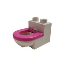 Lego Duplo Bathroom Toilet Piece Pink Seat White Potty Specialty Piece R... - £9.15 GBP