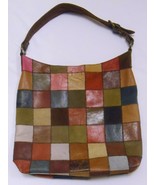LUCKY BRAND Women&#39;s PATCHWORK LEATHER PURSE Tote Bag Multi Colour Boho A... - £64.06 GBP