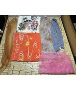 6 VTG Antique Ladies Sheer &amp; Silk Floral Scarf Wrap Mixed Lot Asian Japa... - $460.37 MXN