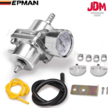 Eepman Universal Adjustable Fuel Pressure Regulator Gauge &amp; Hose Kit 0-140 Psi - £33.21 GBP