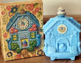Avon Enchanted Hours Unforgettable Cologne 5oz Blue Cuckoo Clock Full In... - $13.49
