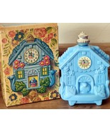 Avon Enchanted Hours Unforgettable Cologne 5oz Blue Cuckoo Clock Full In Box - $13.49