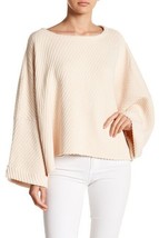 FREE PEOPLE Womens Sweater I Cant Wait Wide Stylish Cream Ivory Size XS OB769077 - £37.62 GBP