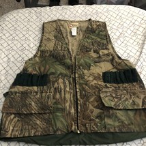 Vintage Sports Afield Real Tree Camo 70s 80s 90s Hunting Zipper Vest Size Large - £25.89 GBP