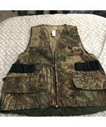 Vintage Sports Afield Real Tree Camo 70s 80s 90s Hunting Zipper Vest Siz... - $32.39