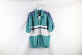 Vtg 90s Streetwear Mens Medium Striped Color Block Collared Pullover Polo Shirt - £34.87 GBP