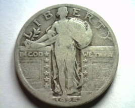 1925 Standing Liberty Quarter Good G Clashed Die Obverse Nice Original Coin - £8.69 GBP