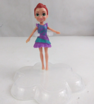 Polly Pocket Dress Up Lila Wearing Blue &amp; Purple Winter Dress 3.75&quot; Mini... - $9.89