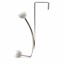 Over the Door 2 Metal Hooks Rack Chrome/White - £9.67 GBP