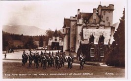 UK Postcard RPPC Pipe Band Of The Atholl Highlanders At Blair Castle Val... - $7.29