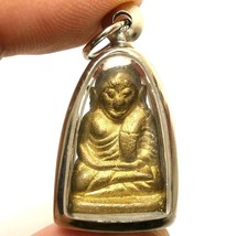 Blessed In 2005 Lp Ngern Thai Buddha Amulet Siam Lucky Rich Wealth Pendant Gift - £26.07 GBP