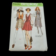 Vintage Simplicity Sewing Pattern 8930 Mini Midi Skirts &amp; Vest Size 14 Bust 36 - £10.11 GBP