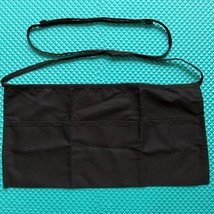 VTG Black Waist Apron 3-Pocket Waitress Bartender Employee Uniform Fame Fabrics - £8.08 GBP