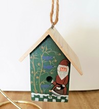 Wood Birdhouse Christmas Ornament Crazy Mountain Imports Vintage 3.25&quot; Tall - £5.51 GBP