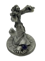 Vintage Pewter Wizard Crystal Charrette Water Limited Edition Statue Gallo - $40.00