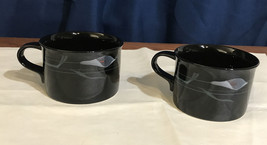 Lot of 2 MIKASA Galleria BLACK OPUS coffee mug tea cup ~ short 8 oz. FK7... - £6.07 GBP