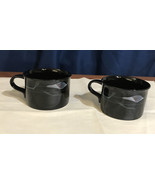 Lot of 2 MIKASA Galleria BLACK OPUS coffee mug tea cup ~ short 8 oz. FK7... - £6.07 GBP