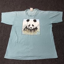 Vintage Alore Shirt Adult Large Blue Panda Bear Single Stitch 90s USA MADE - £21.88 GBP