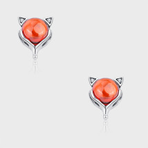 Red Fox Silver Stud Earrings - $28.00