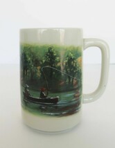 Vintage ceramic Otagiri fishing coffee cup mug Figi Graphics - £15.97 GBP