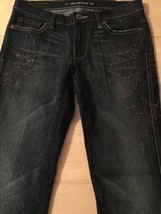 DKNY Women&#39;s Jeans Boot Cut Studded Distressed Size 4 X 30 - £22.52 GBP