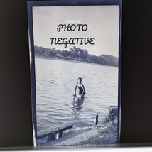 Antique Photo Negative 1920s 30s People Playing Lake Teenager On Shoulders - $133.42 MXN