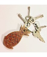 vintage wooden Pineapple Keychain with Skeleton Keys and No. 27 Tab  AS IS - £6.68 GBP