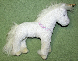 Douglas Unicorn Horse Plush Stuffed Animal 12&quot; Pony Gold Horn Cuddle Toy Plush - £14.14 GBP
