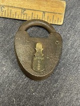 H.St.S. Wrought Iron Heart Padlock No Key, Vintage Lock Antique Estate Find - £14.01 GBP