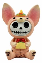 Ebros Latin Chihuahua Taco Furrybones Figurine 3.5&quot; H Skeleton Collectible - £12.05 GBP