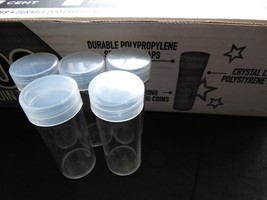 Lot of 5 Whitman Quarter Round Clear Plastic Coin Storage Tubes w/ Screw... - £5.88 GBP