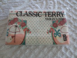 NIP R.A. Briggs GOOSE Peach SITTING PRETTY Terry TABLECLOTH   - 54&quot; x 90&quot; - $19.80