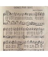 Song For May Sheet Music 1892 Victorian Voice And Piano Spring Ephemera ... - $24.99
