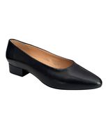 Trotters Jewel Black Leather Block Heel Pumps Women’s Size 9 Wide $125 T... - $50.86