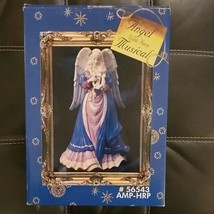 Angel With Harp Musical Ceramic Figurine ~ #56543 AMP - HRP New In Decorative Bo - £26.65 GBP