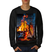 Wellcoda Fire Coal Camping Mens Sweatshirt, Bonfire Casual Pullover Jumper - £23.72 GBP+