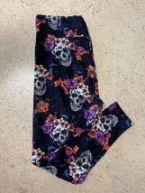 LuLaRoe TC Leggings - &quot;Skulls and Flowers&quot; CUTE! - Buttery Soft - Wide W... - £9.18 GBP