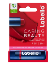 Labello Caring Beauty 2in1 RED lip balm/ chapstick -1ct. FREE US SHIPPING - $9.89