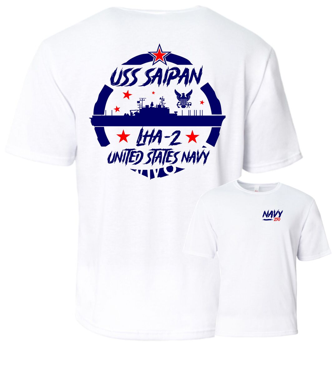 USS SAIPAN LHA-2  Performance T-Shirt.  US NAVY - $22.95+
