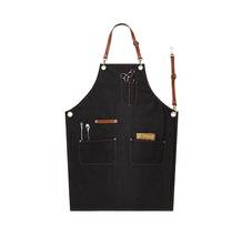 Unisex Personalized Denim Bib Apron With Leather Towel Holder - £26.29 GBP